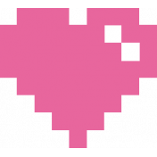 Video Game Valentine Sticker Heart2 Pink