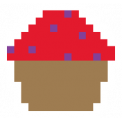 Video Game Valentine Sticker Cupcake2