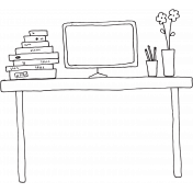 Work Day Desk Illustration