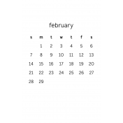 Monthly Calendar Half Letter February 2016