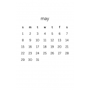 Monthly Calendar Half Letter May 2016