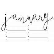 Month Pocket Card 02 January 4x6