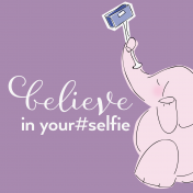 Digital Day- Filler Cards- Elephant Selfie- 4x4