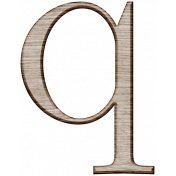 Winter Day Alphas-Lowercase Q- Wood Serif