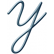 Winter Day Alphas- Lowercase Y- Metal Script