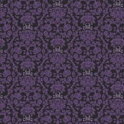 Gothical Papers- Paper 02- Purple Damask Skulls