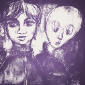 Gothical Papers- Paper 05- Girl & Ghost Purple