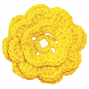 Summer Splash- Elements- Yellow Crochet Flower