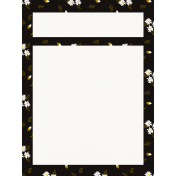 Be Bold Journal Cards- Black, Gold, And White Floral 3x4 Journal card- Card 3