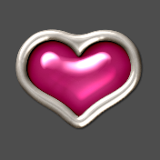 Hot Pink Heart Mini Brad