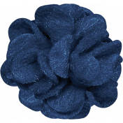 Christmas Day- Blue Felt Flower