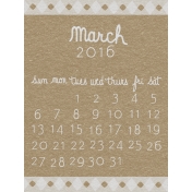 Toolbox Calendar- March Written Journal Card