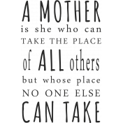 A Mother's Love- Word Art Phrase- Place