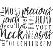 A Mother's Love- Word Art Phrase- Jewels