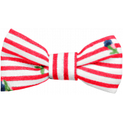 Spring Day- Red and White Fabric Bow