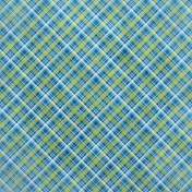 Raindrops & Rainbows- Blue Plaid Paper