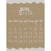 Toolbox Calendar- 2018 June Journal Card