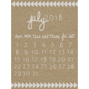 Toolbox Calendar- 2018 July Journal Card