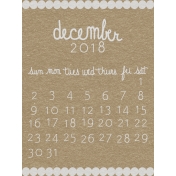 Toolbox Calendar- 2018 December Journal Card