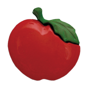 Apple Crisp- Red Apple Button 01