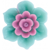 Unwind- Teal Plastic Flower