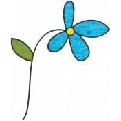 Look, A Book!- Teal Flower Doodle