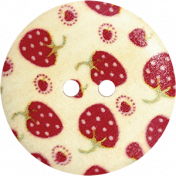 Strawberry Fields- Wood Button 2