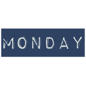 Work From Home- Monday Word Label Navy Blue