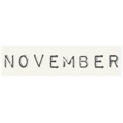 Work From Home- November Word Label White