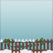 Home For The Holidays- Snowy Fence Paper