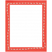 Spring Days- Coral Stitched Rectangle Frame