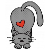 Cute Gray Cat Sticker 1