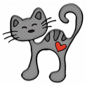 Cute Gray Cat Sticker 2