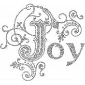 Joy Silver Glitter Word-art