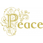 Peace Gold Glitter Word-art