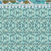 Blue Green & Doily Border Paper