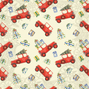 Red Car Xmas Tree Background