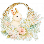 Easter Bunny Floral Wreath 