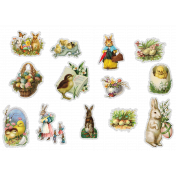 Easter Vintage Clipart Images Set #01- Stickers 