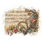 Music Floral Swirl Element