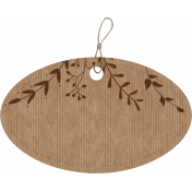 Oval Cardboard Tag with Leaves