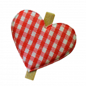 Plaid Fabric Heart Clip