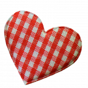 Red And White Plaid Fabric Heart