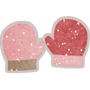 Winter Fun- Snow Baby Pink Mittens Sticker