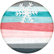 Winter Fun- Snow Baby Round Tag Striped Snowflake