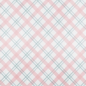 Winter Fun- Snow Baby Pink and Blue Plaid Paper