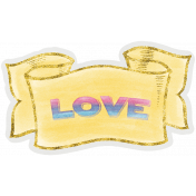 Raindrops and Rainbows Watercolor Fantasy Love Banner Tag