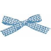 Into the Woods- Blue Chevron Bow 