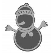 Winter Day Snowman Cookie Template