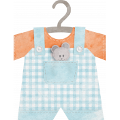 Baby Shower Watercolor Overalls on Hanger